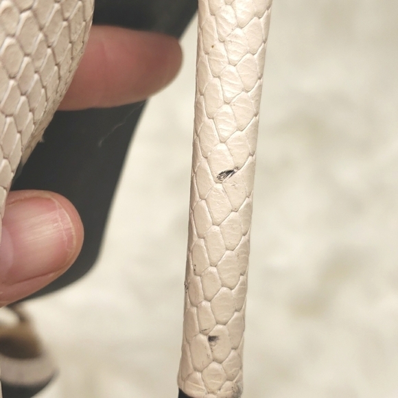 PURE NAVY Cream nude  Leather Two-Piece Alnke strap Sandal Off white 9M … - Picture 12 of 13